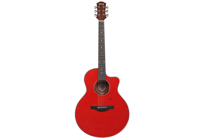 Trumon 150 TF Solid Sitka Spruce top/Mahogany back and side Acoustic Guitar with Pickup - Red