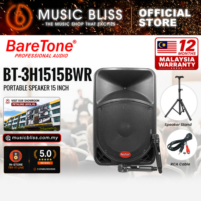 Baretone Audio BT3H1515BWR 15" Portable Speaker