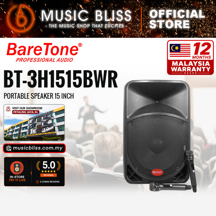Baretone Audio BT3H1515BWR 15" Portable Speaker