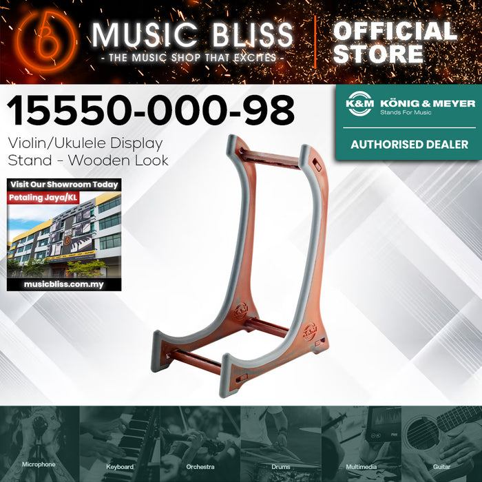 K&M 15550 Violin/Ukulele Display Stand - Wooden Look