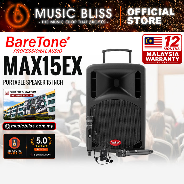 Baretone Audio MAX15EX 15" Portable Speaker