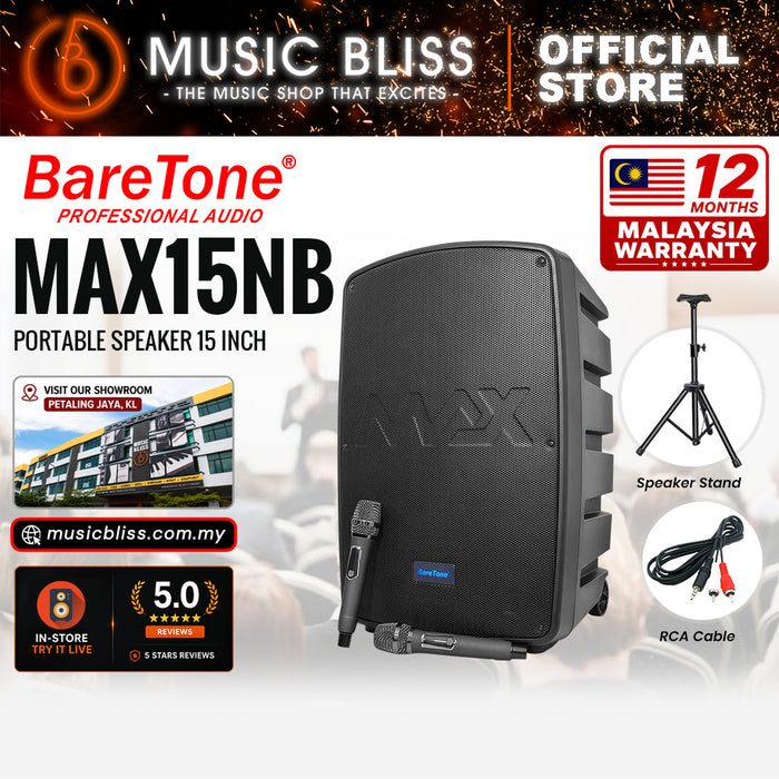 Baretone Audio MAX15NB 15" Portable Speaker