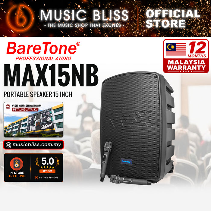 Baretone Audio MAX15NB 15" Portable Speaker