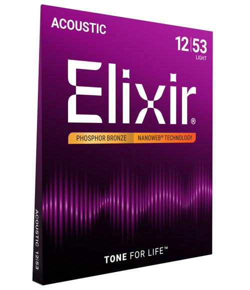 Elixir Strings Nanoweb Phosphor Bronze Acoustic Guitar Strings .012-.053 Light