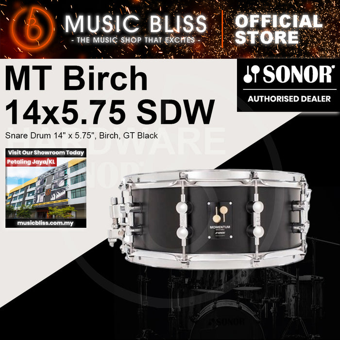 Sonor Momentum Snare Drum 14" x 5.75", Birch, GT Black