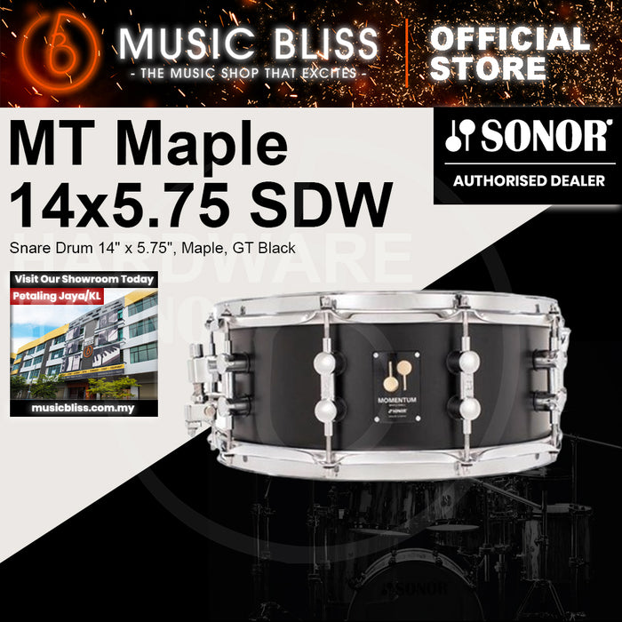 Sonor Momentum Snare Drum 14" x 5.75", Maple, GT Black