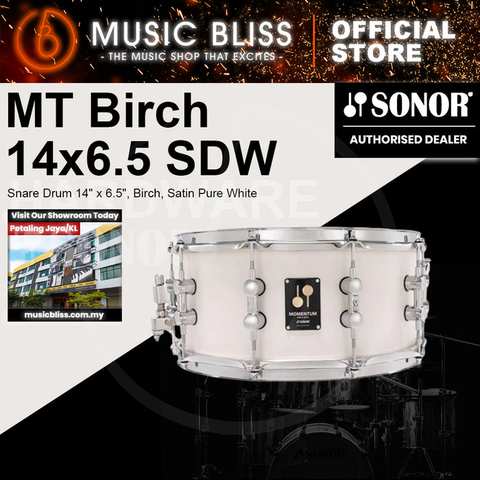 Sonor Momentum Snare Drum 14" x 6.5", Birch, Satin Pure White