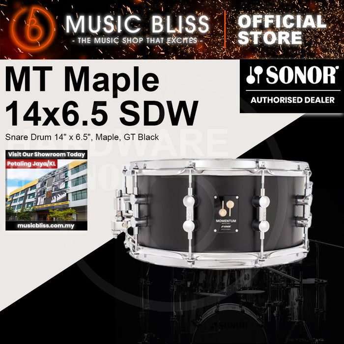 Sonor Momentum Snare Drum 14" x 6.5", Maple, GT Black
