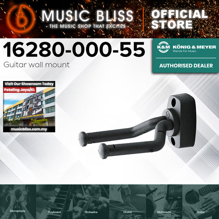 K&M 16280 Guitar Wall Mount - Black
