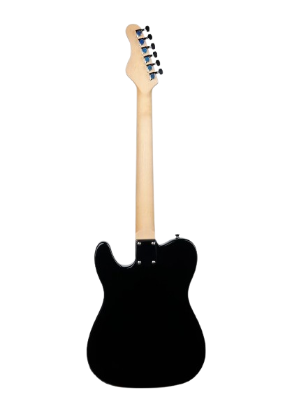 Smiger S-G17-BK Budget Beginner Electric Guitar - SS Tele Style Black for Rock Kapak
