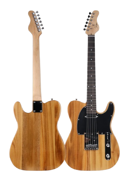 Smiger S-G17-N Budget Beginner Electric Guitar - SS Tele Style Natural for Rock Kapak