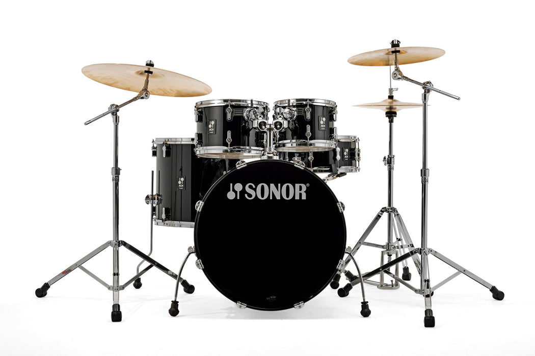 Sonor AQ1 Stage 5-Piece Acoustic Drum Set with Hardware - 22 Inch Bass Drum - Piano Black
