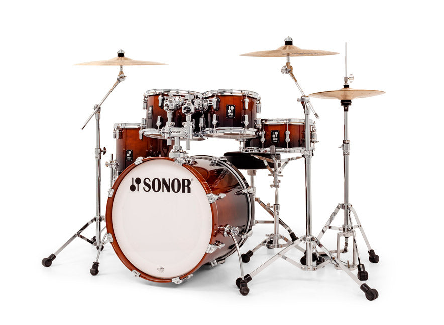 Sonor AQ2 Studio 5-Piece Acoustic Drum Set - 20 Inch Bass Drum - Brown Fade