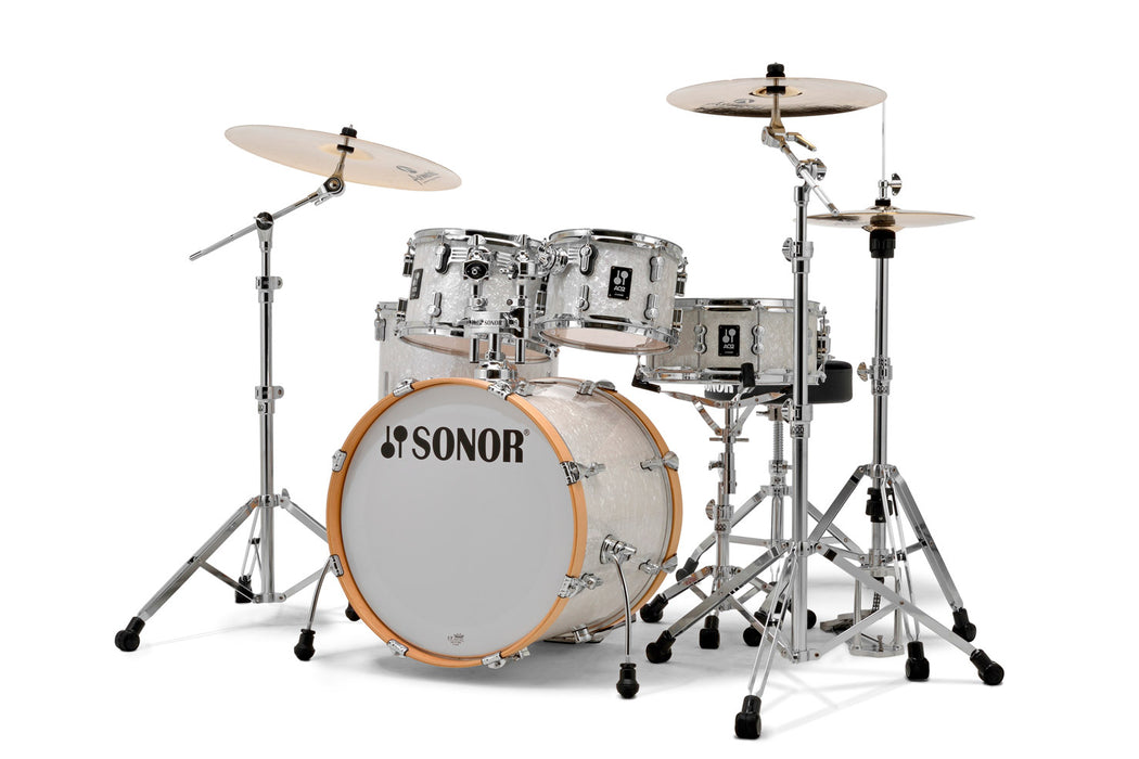 Sonor AQ2 Studio 5-Piece Acoustic Drum Set - 20 Inch Bass Drum - White Pearl