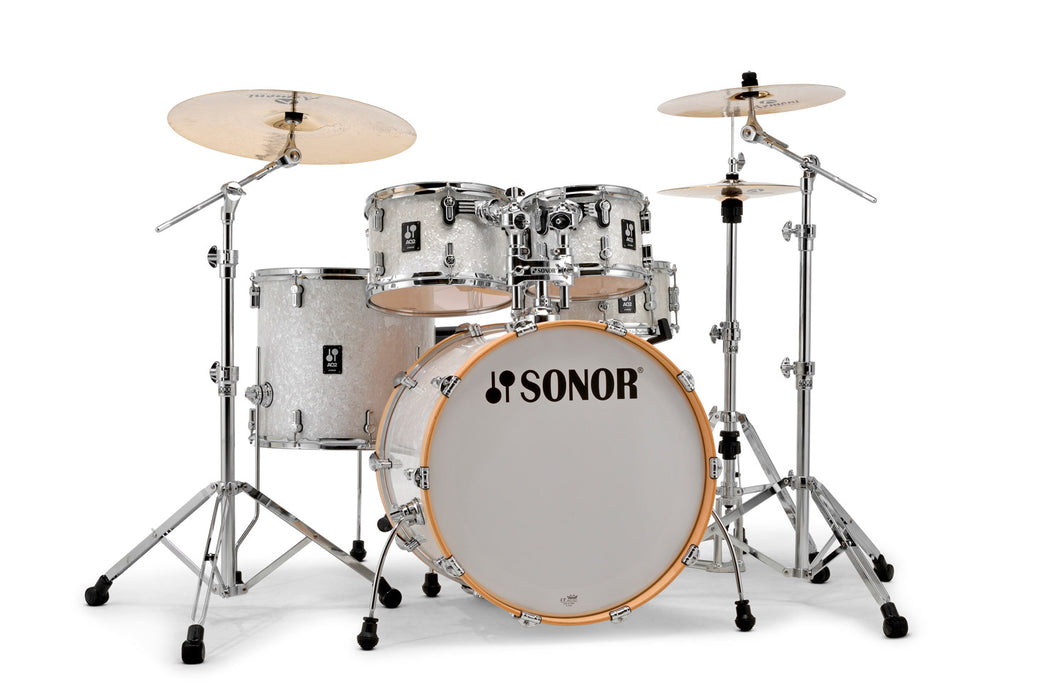 Sonor AQ2 Stage 5-Piece Acoustic Drum Set - 22 Inch Bass Drum - White Pearl