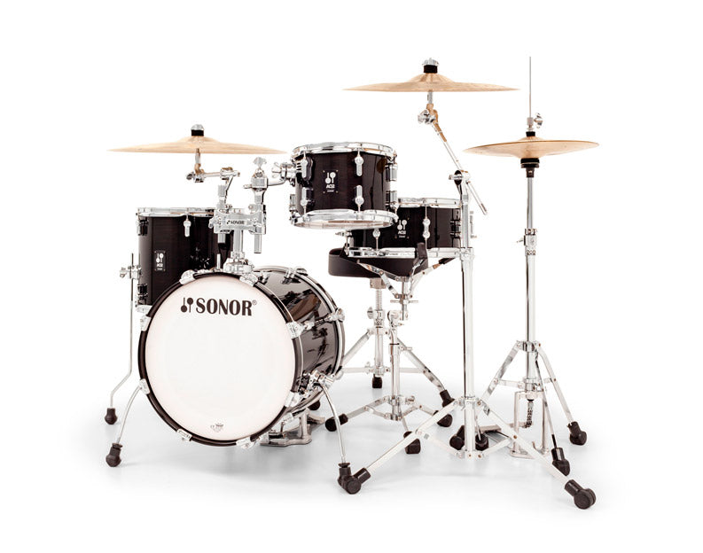 Sonor AQ2 Safari 4-Piece Acoustic Drum Set - 16 Inch Bass Drum - Transparent Stain Black
