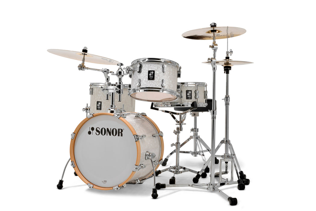 Sonor AQ2 BOP 4-Piece Acoustic Drum Set - 18 Inch Bass Drum - White Pearl