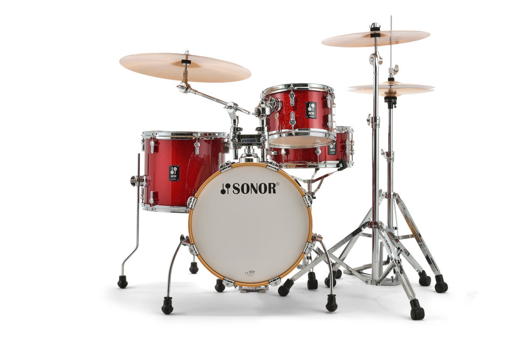 Sonor AQX Jungle 4-Piece Acoustic Drum Set - 16 Inch Bass Drum - Red Moon Sparkle