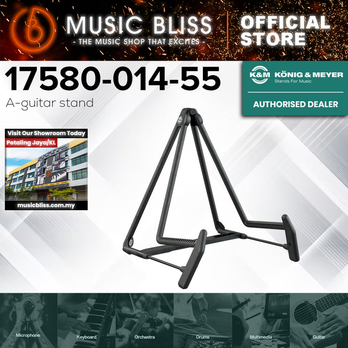 K&M 17580 Heli 2 Acoustic Guitar Stand - Black