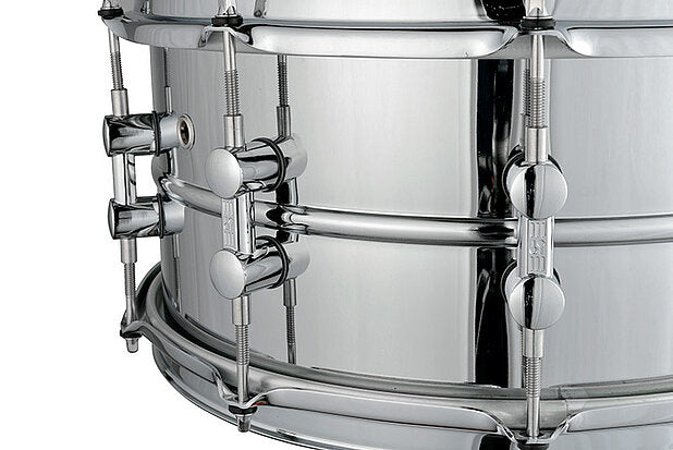 Sonor Kompressor Snare Drum, 14" x 6.5", Steel, Power Hoops, Chrome plated