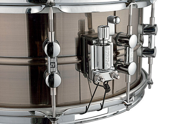 Sonor Kompressor Snare Drum, 14" x 6.5", Brass, Power Hoops, Black Nickel plated