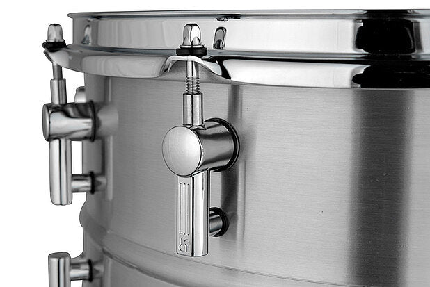 Sonor Kompressor Snare Drum, 14" x 08", Aluminum, Power Hoops, Polished