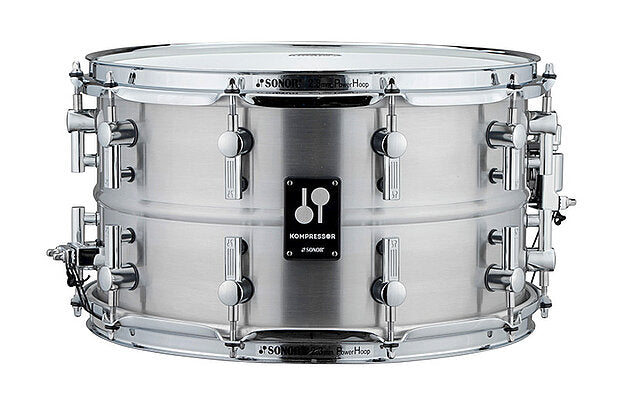 Sonor Kompressor Snare Drum, 14" x 08", Aluminum, Power Hoops, Polished