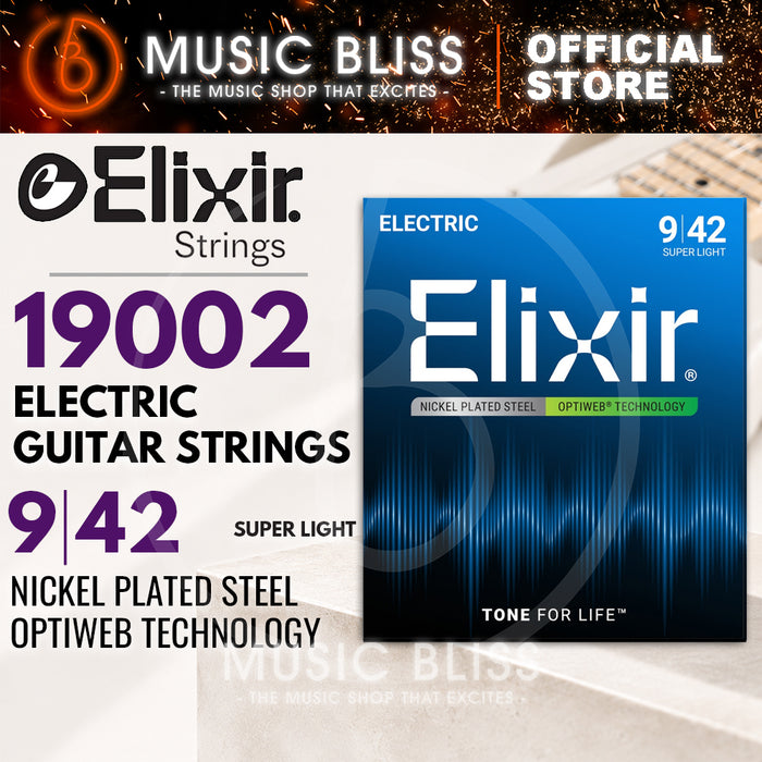 Elixir Strings Optiweb Electric Guitar Strings .009-.042 Super Light
