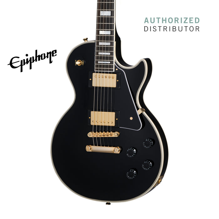 (Epiphone Inspired by Gibson Custom) Epiphone Les Paul Custom Electric Guitar - Ebony - Music Bliss Malaysia