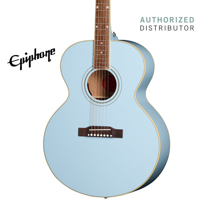 (Epiphone Inspired by Gibson Custom) Epiphone J-180 LS Acoustic-Electric Guitar - Frost Blue - Music Bliss Malaysia