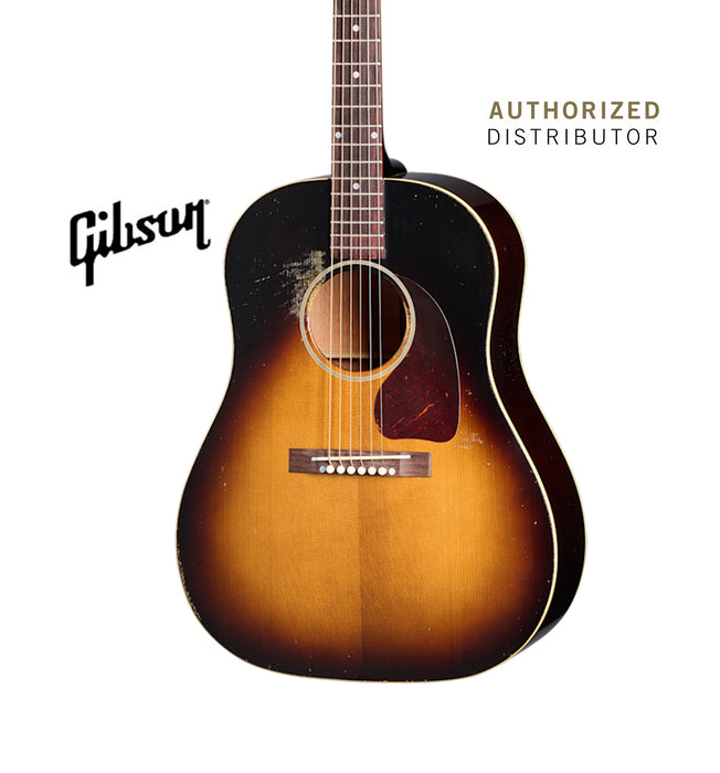 GIBSON ACOUSTIC 1942 BANNER J-45 HEAVY AGED ACOUSTIC GUITAR - VINTAGE SUNBURST