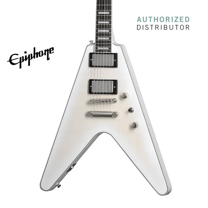 Epiphone Flying V Prophecy Electric Guitar with Premium Gig Bag - Aged White Tiger