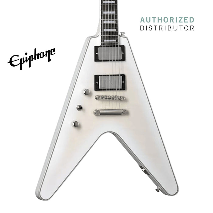 Epiphone Flying V Prophecy Left-Handed Electric Guitar with Premium Gig Bag - Aged White Tiger