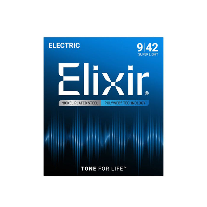 Elixir Strings Polyweb Electric Guitar Strings .009-.042 Super Light