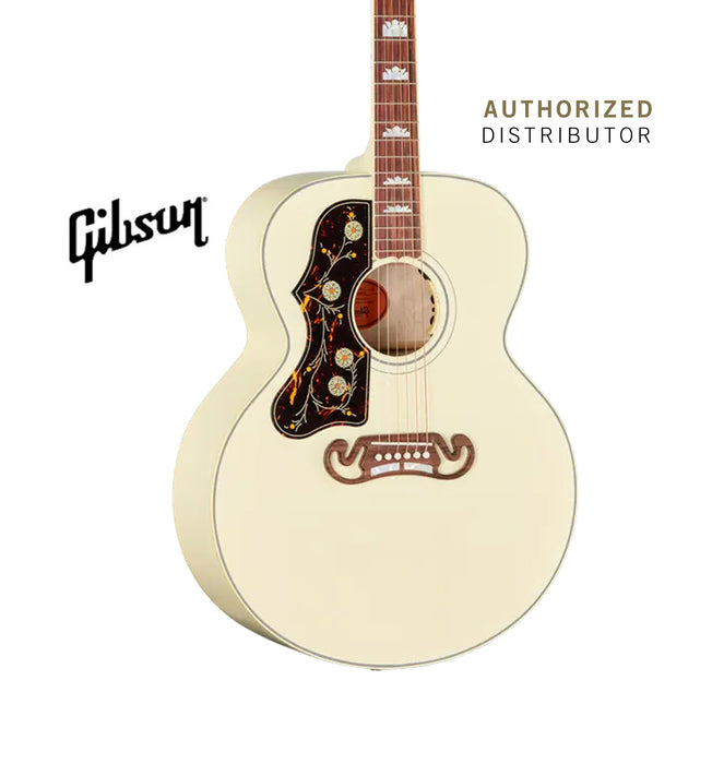 GIBSON ACOUSTIC SJ-200 STANDARD LEFT-HANDED ACOUSTIC-ELECTRIC GUITAR - CLASSIC WHITE