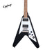 Epiphone Kirk Hammett 1979 Flying V Electric Guitar - Ebony - Music Bliss Malaysia