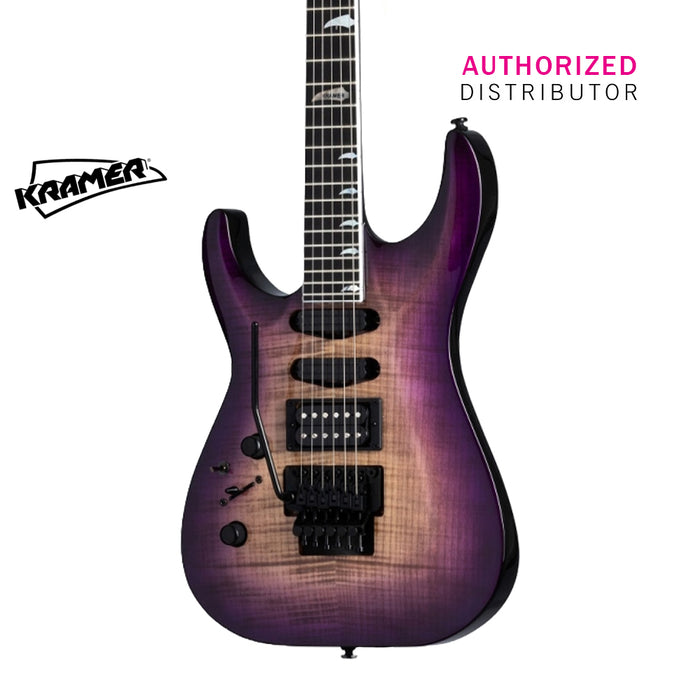 Kramer SM-1 Figured Left-handed Electric Guitar - Royal Purple Perimeter