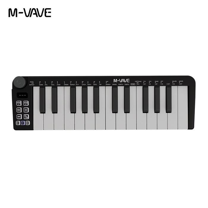 M-Vave SMK25 Mini Portable 25-Key MIDI Keyboard, Velocity Sensitive Keys, USB-MIDI, Travel-Friendly