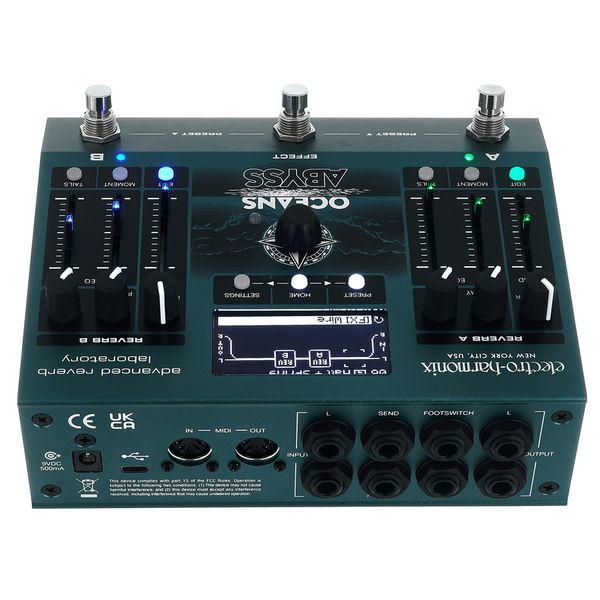 Electro Harmonix Oceans Abyss Dual Stereo Reverb Pedal