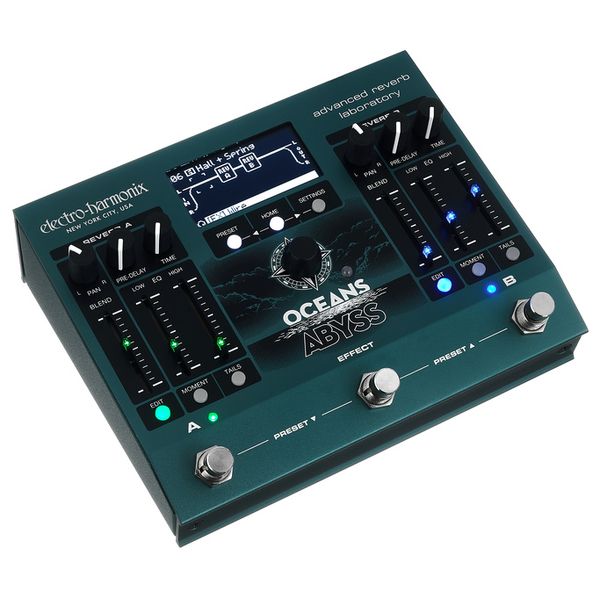 Electro Harmonix Oceans Abyss Dual Stereo Reverb Pedal