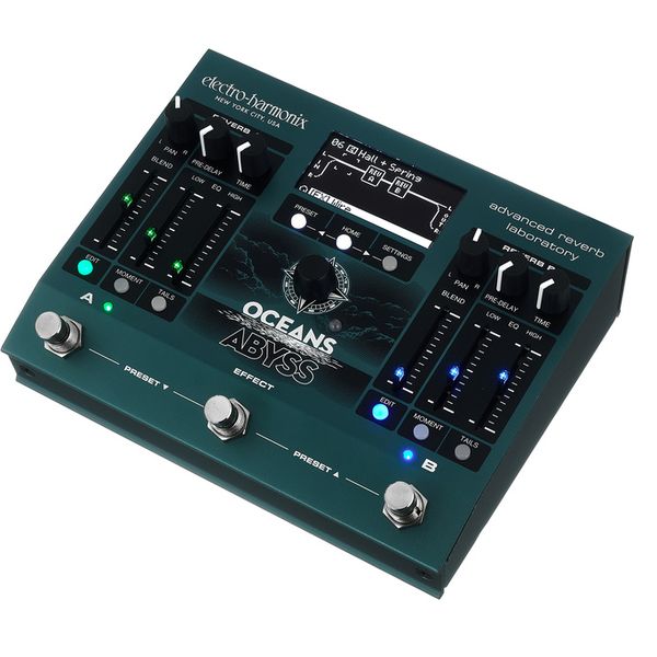 Electro Harmonix Oceans Abyss Dual Stereo Reverb Pedal