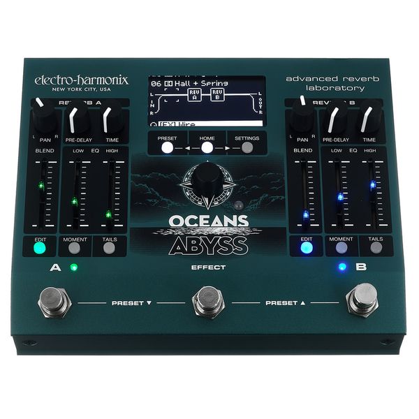Electro Harmonix Oceans Abyss Dual Stereo Reverb Pedal