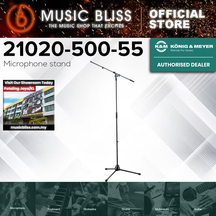 K&M 210/2 Microphone Stand with Fixed Boom - Black
