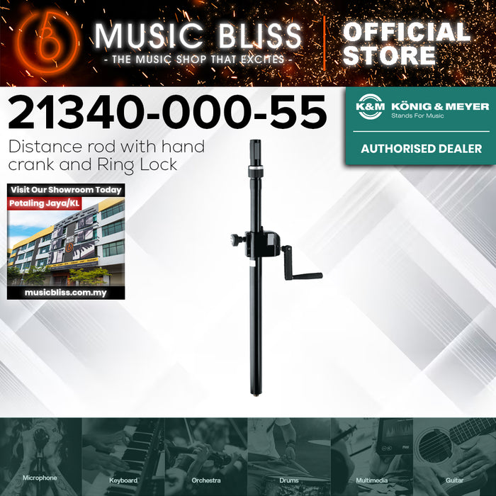 K&M 21340 Adjustable Speaker Pole with Hand Crank and Ring Lock