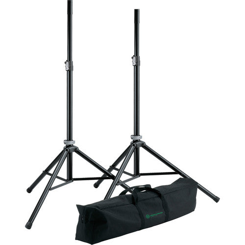 K&M 21449 Two Speaker Stands and Carrying Bag Kit