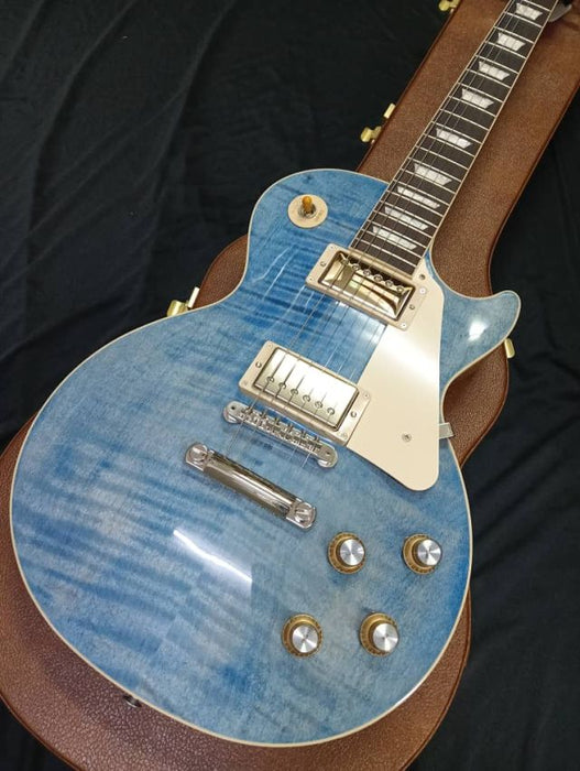 [SN 214540130] CERTIFIED USED GIBSON LES PAUL STANDARD 60S FIGURED TOP ELECTRIC GUITAR - OCEAN BLUE (2024)