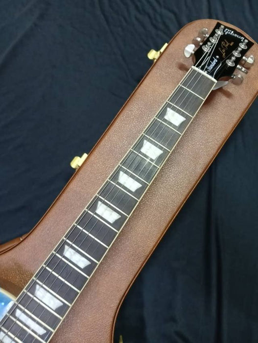 [SN 214540130] CERTIFIED USED GIBSON LES PAUL STANDARD 60S FIGURED TOP ELECTRIC GUITAR - OCEAN BLUE (2024)