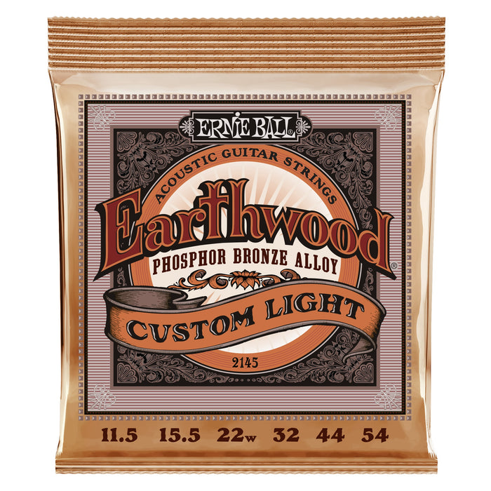 Ernie Ball 2145 Custom Light Earthwood Phosphor Bronze Acoustic Strings