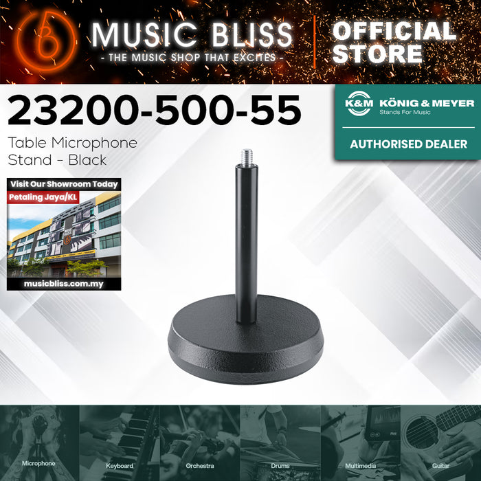 K&M 232 Table Microphone Stand - Anti-Vibration Insert, Screw-In Bolt