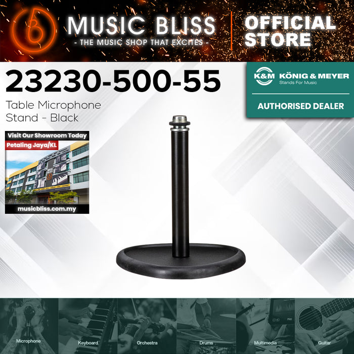 K&M 23230 Table Microphone Stand with Trilobular Base